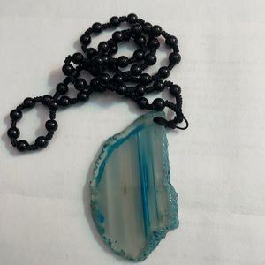 Blue Agate Slice necklace